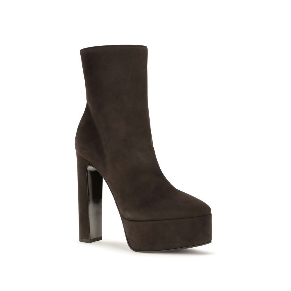 LE SILLA Brown Suede Leather Ankle Women's Boots