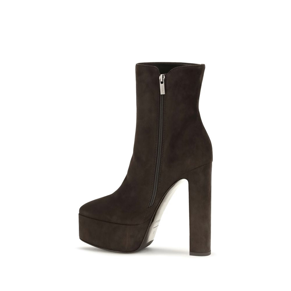 LE SILLA Brown Suede Leather Ankle Women's Boots