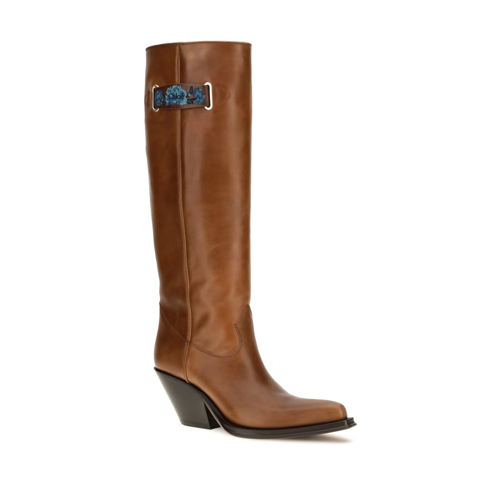 Chloé Brown Calf Leather Bos Taurus Over The Women's Knee