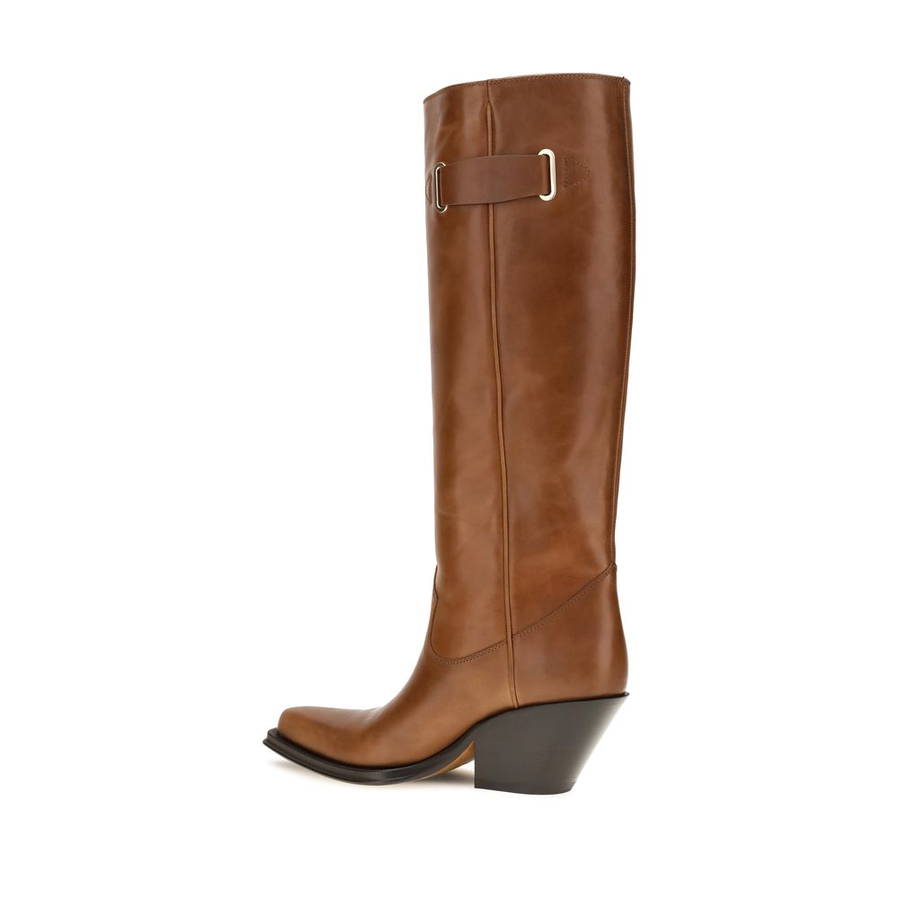 Chloé Brown Calf Leather Bos Taurus Over The Women's Knee