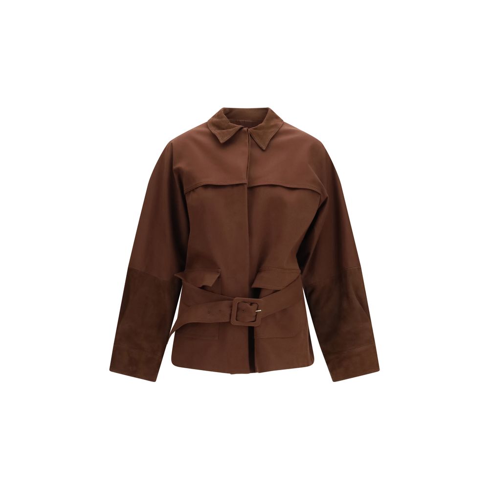 Fabiana Filippi Brown Cotton Full-Length Women's Jacket