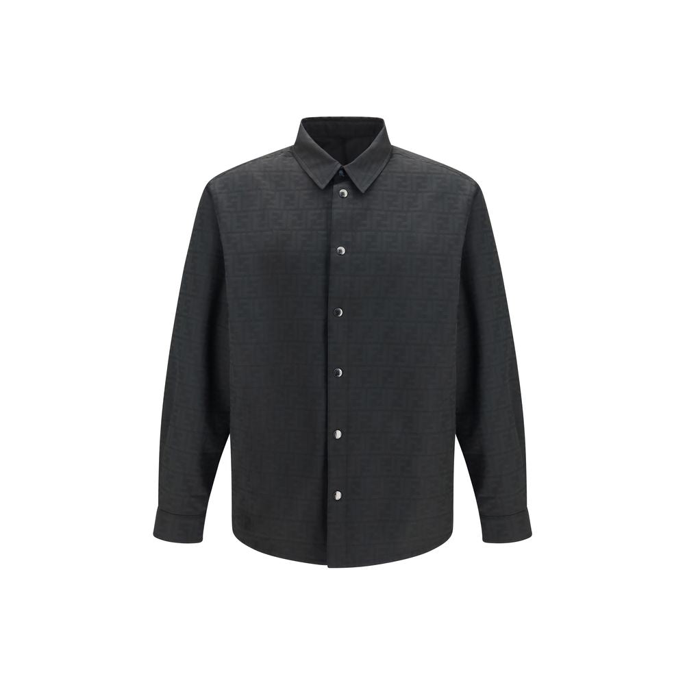 Fendi Black Polyester Pattern Men's Shirt