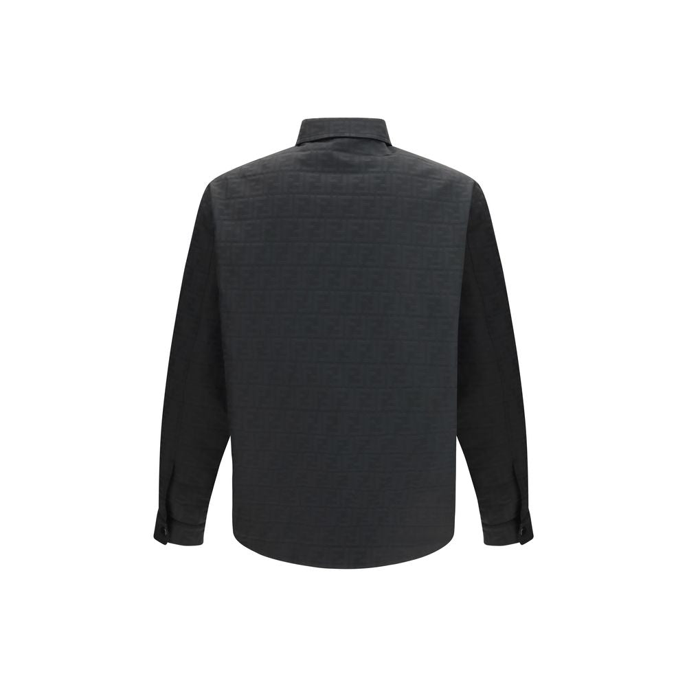 Fendi Black Polyester Pattern Men's Shirt