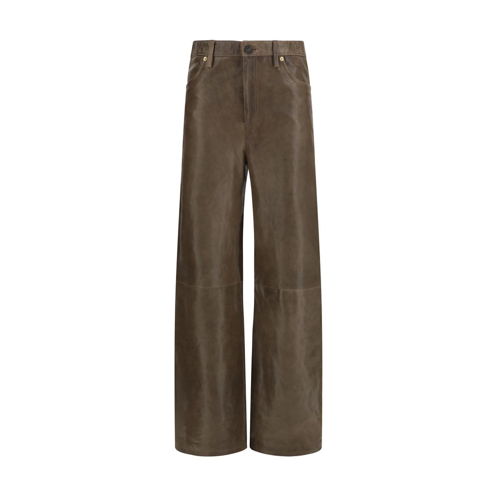 Golden Goose Brown Leather Women's Pants
