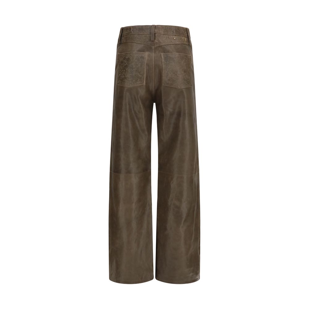 Golden Goose Brown Leather Women's Pants