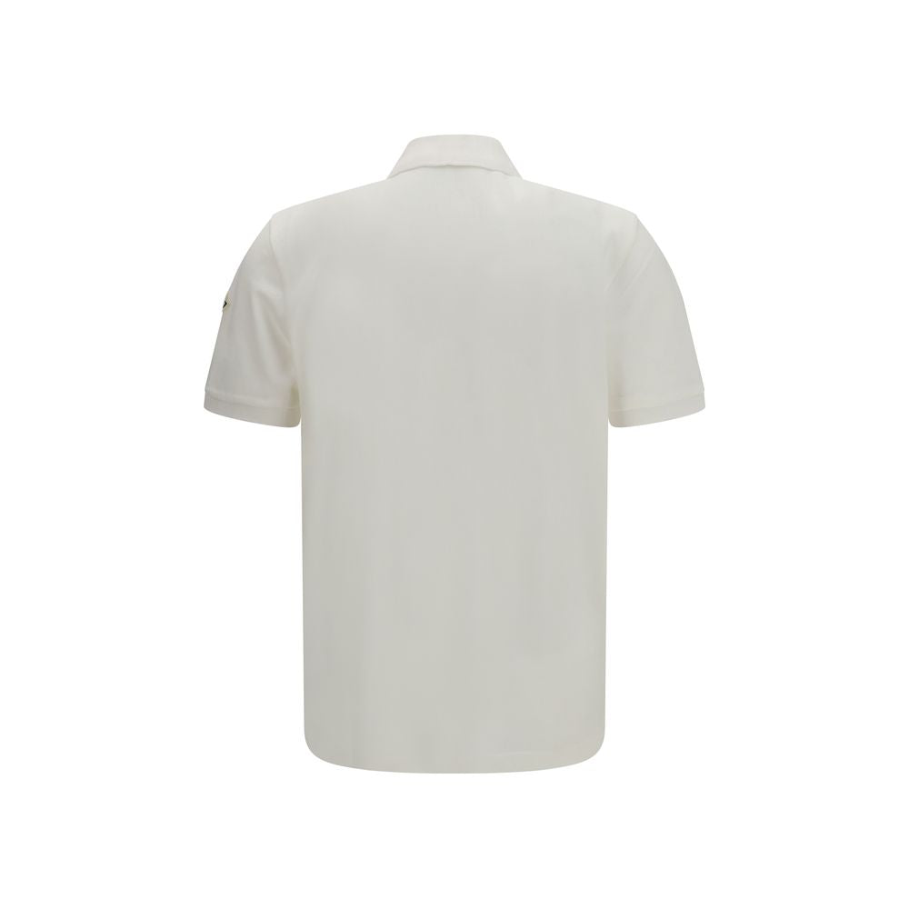 Moncler White Cotton Polo Men's Shirt