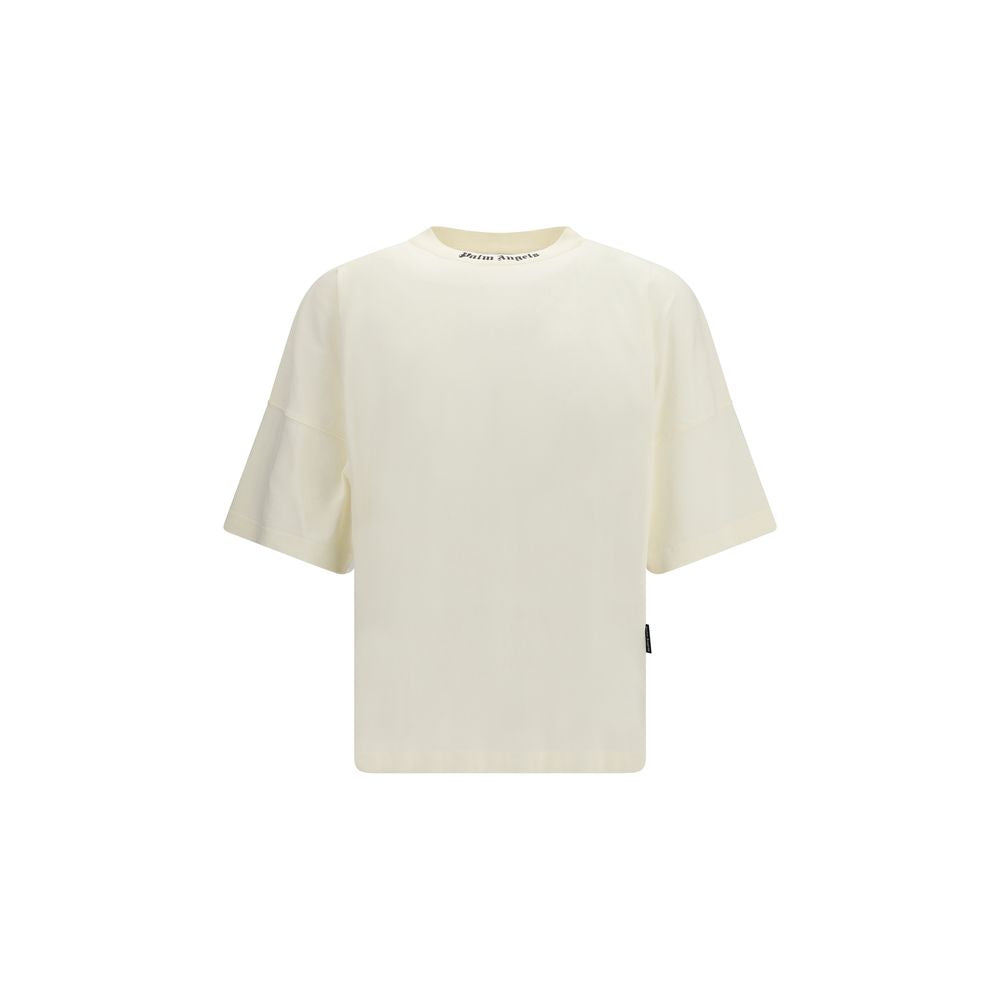 Palm Angels Beige Cotton Men's T-Shirt