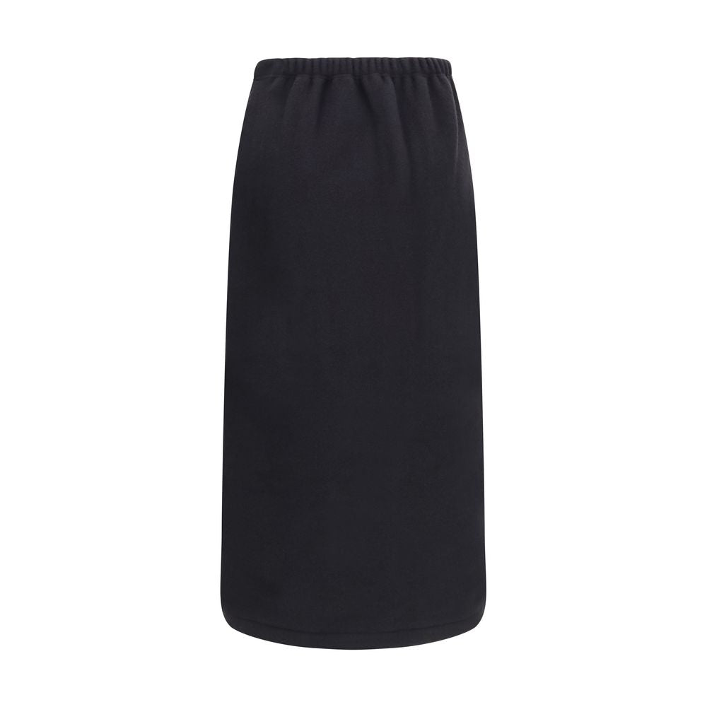 RIER Black Wool Oves Aries Midi Women's Skirt