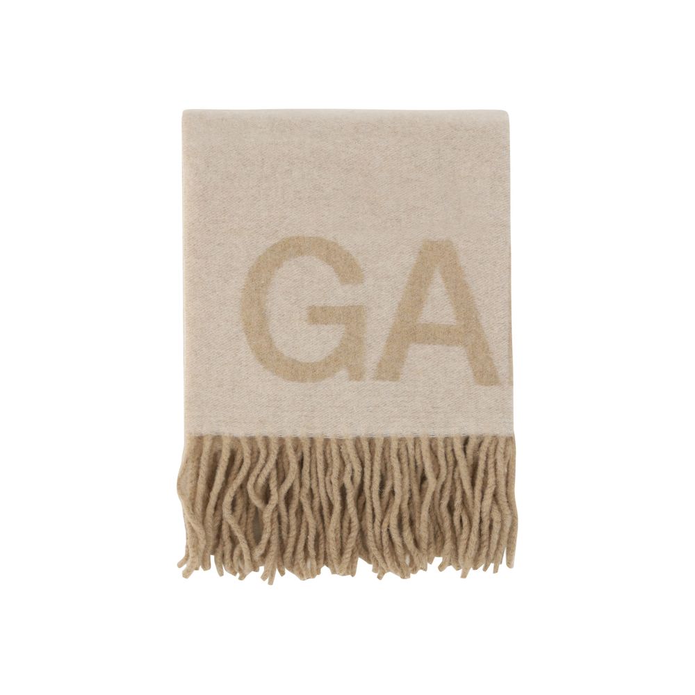 Ganni White Wool Oves Aries Women's Foulard