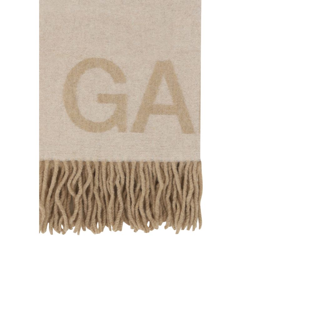 Ganni White Wool Oves Aries Women's Foulard
