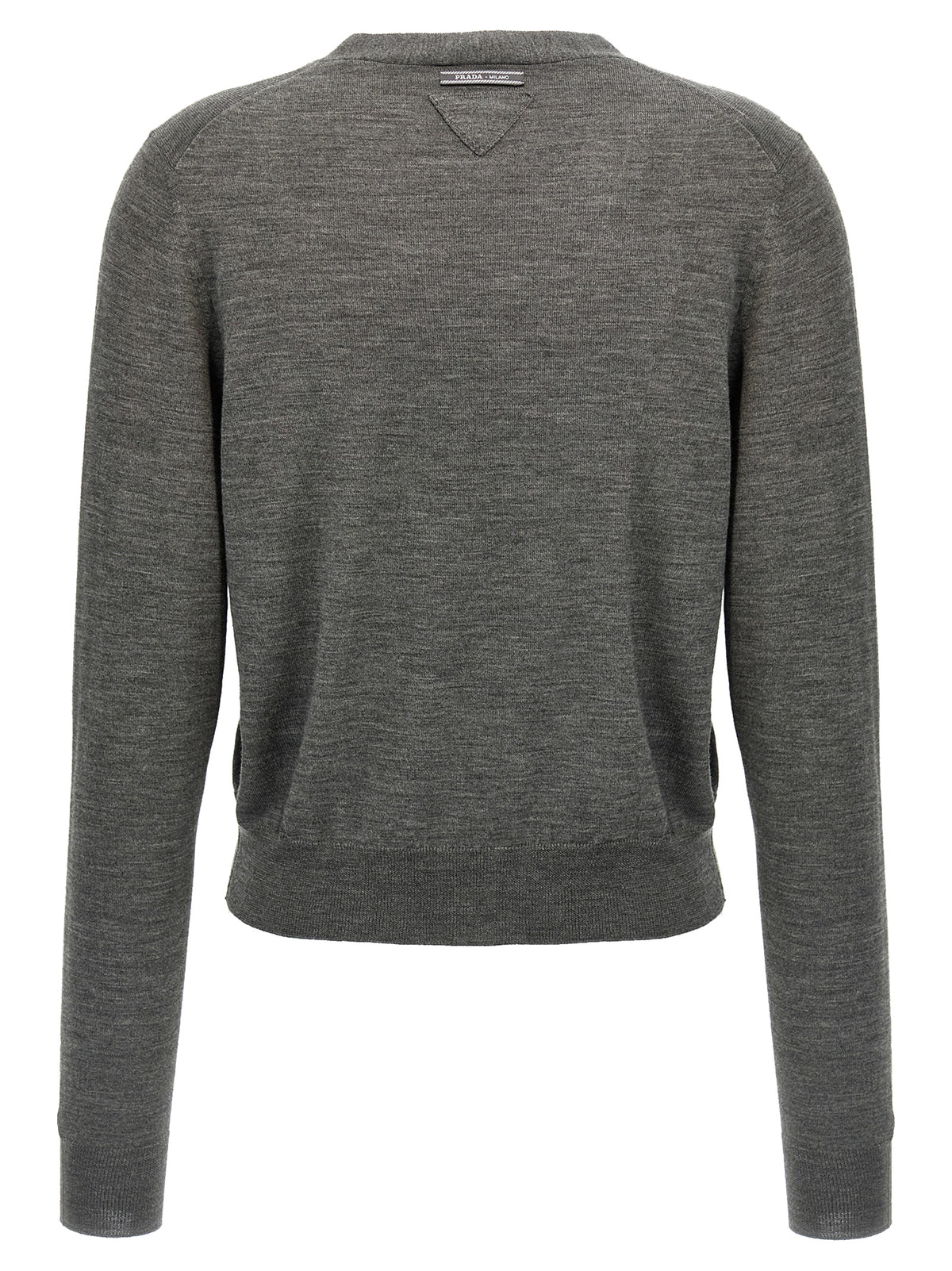 Prada Gray Virgin Wool Women's Cardigan