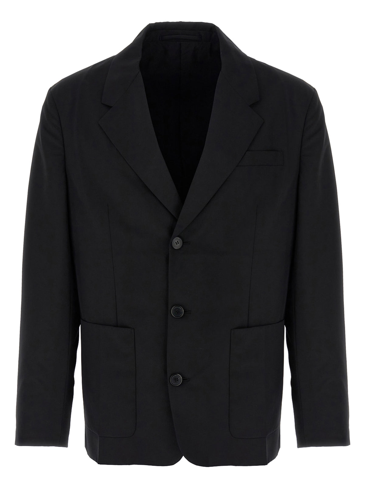 Prada Black Virgin Wool Men's Blazer