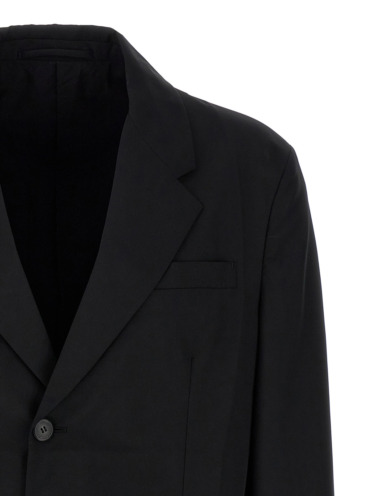 Prada Black Virgin Wool Men's Blazer