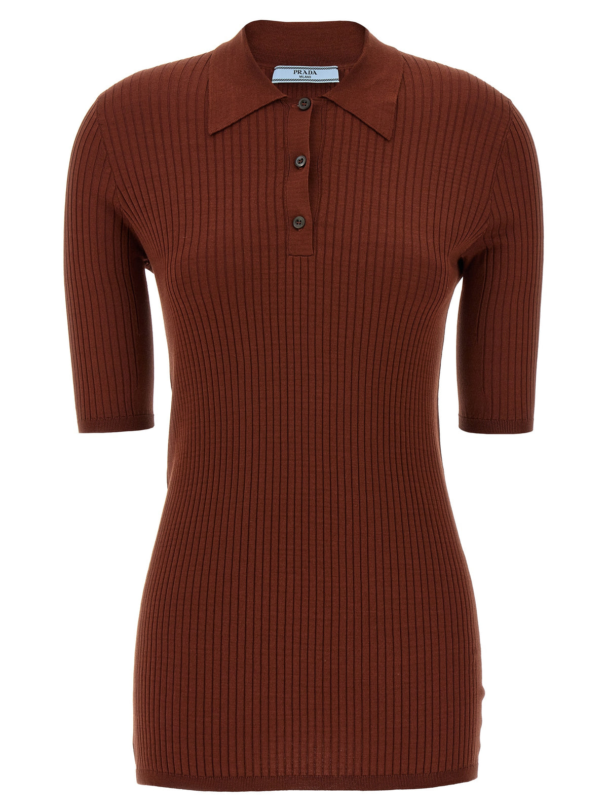 Prada Brown Cotton Polo Women's Shirt