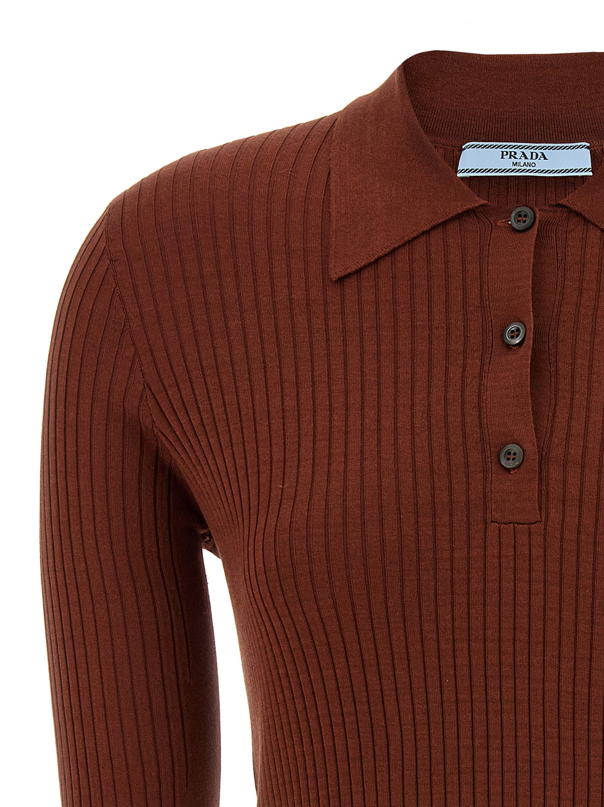 Prada Brown Cotton Polo Women's Shirt