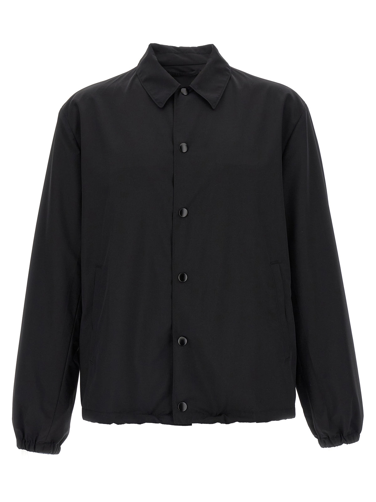 Prada Black Virgin Wool Full-Length Men's Jacket