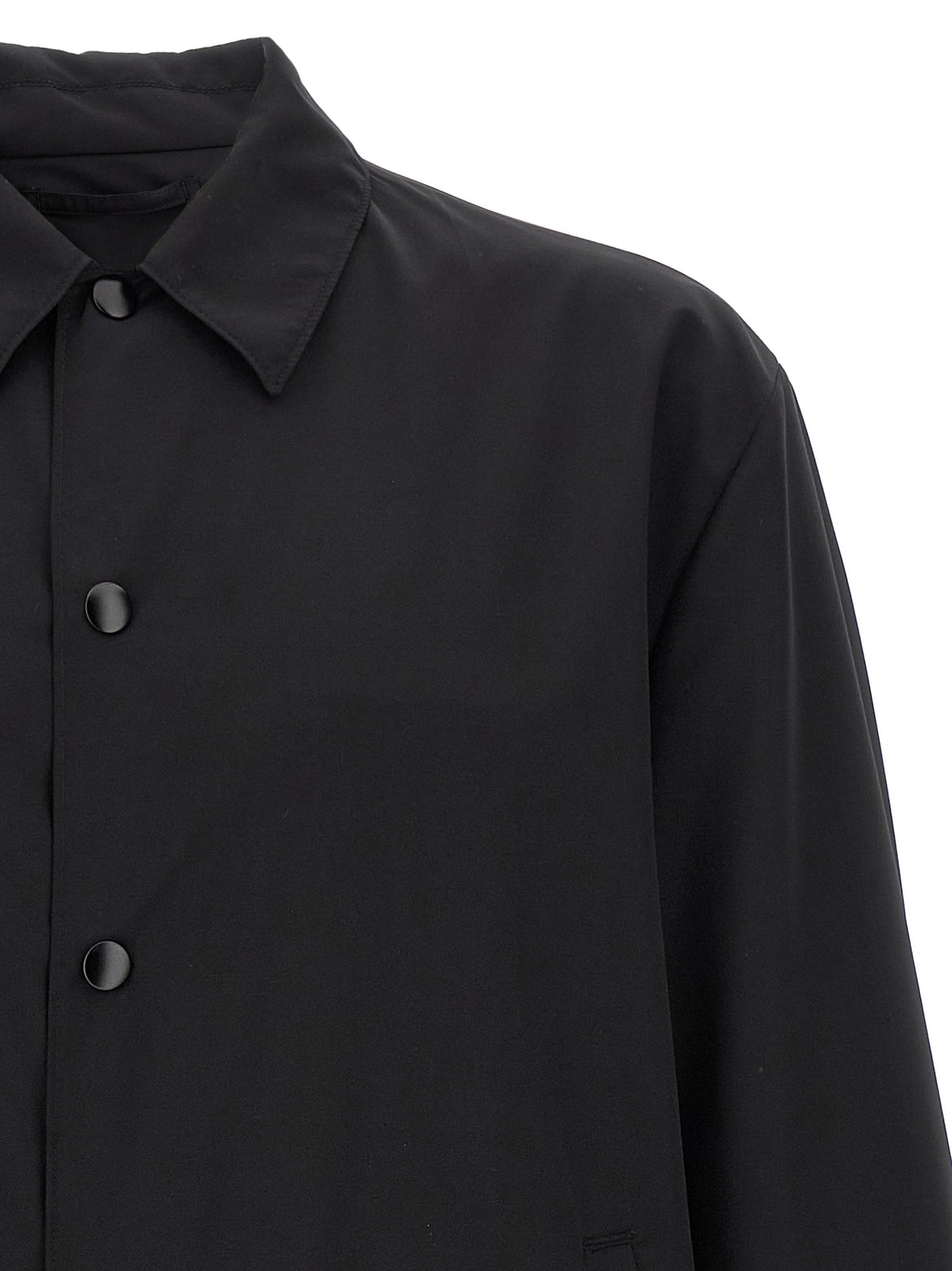 Prada Black Virgin Wool Full-Length Men's Jacket