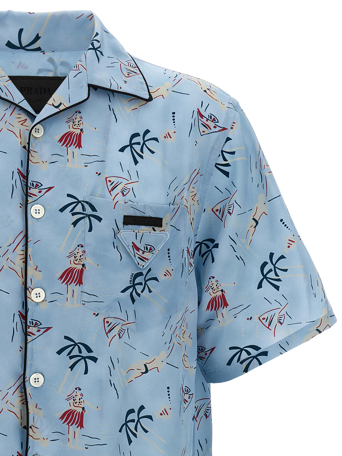 Prada Blue Viscose Men's Blouse