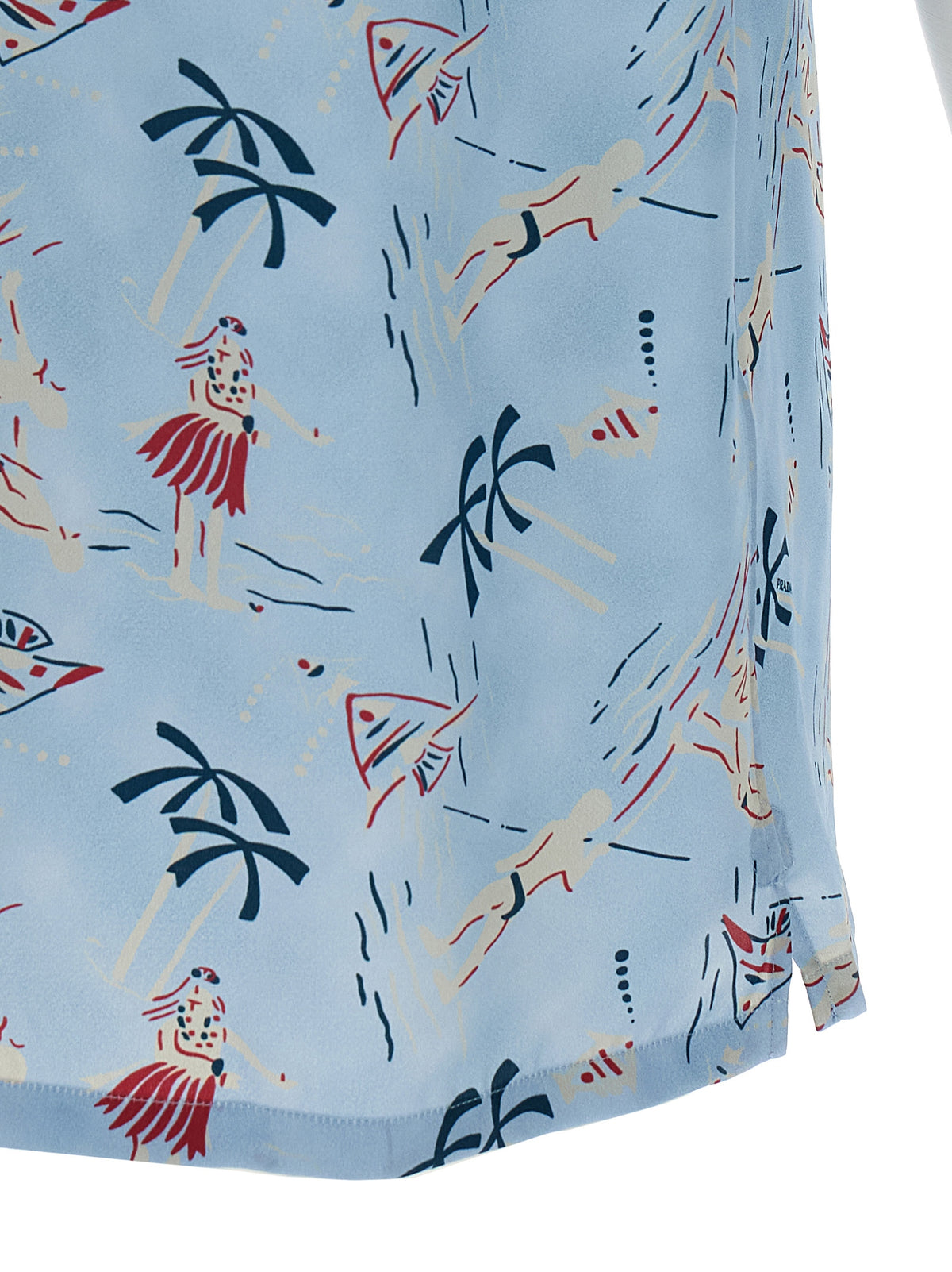 Prada Blue Viscose Men's Blouse