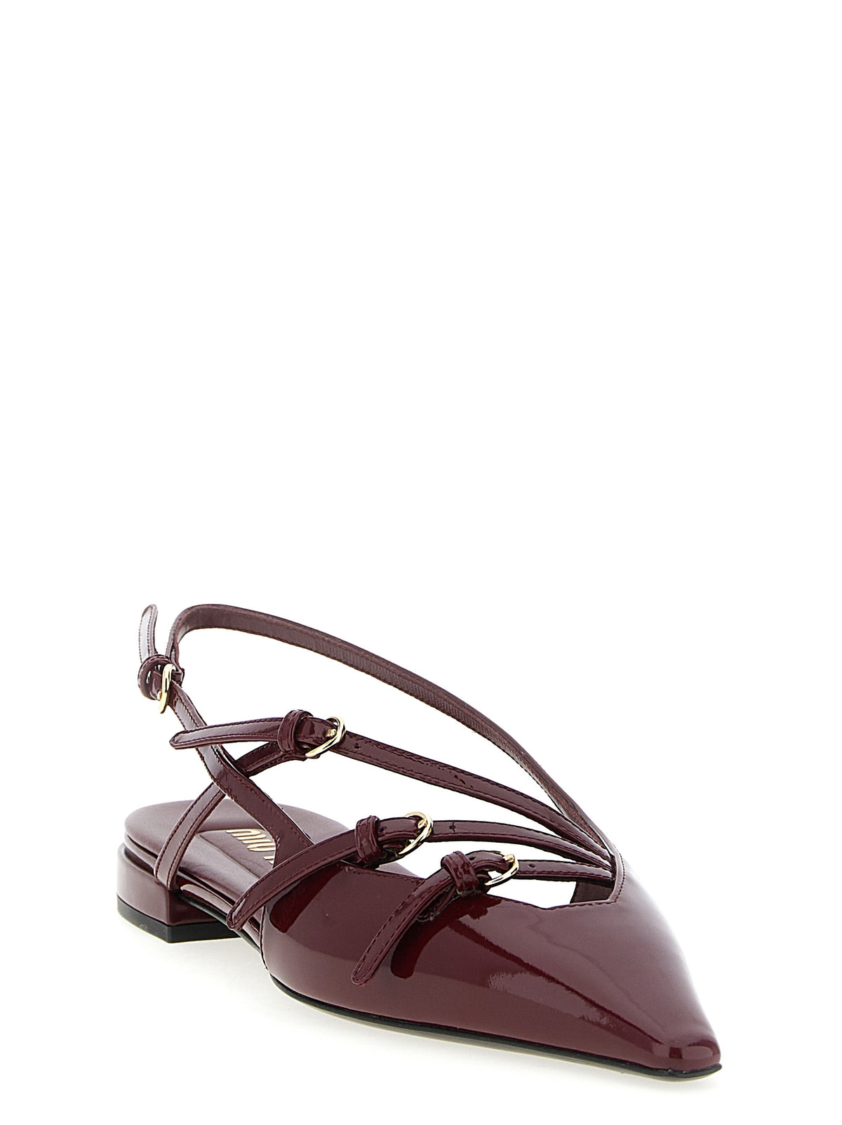 Miu Miu Bordeaux Calfskin Ballet Women's Flats