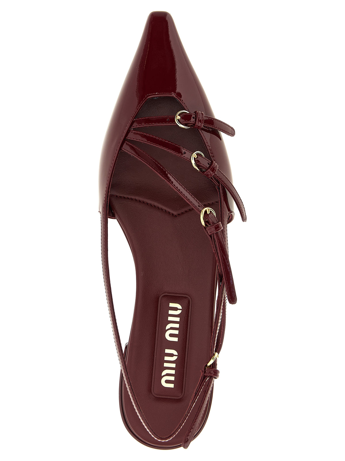 Miu Miu Bordeaux Calfskin Ballet Women's Flats