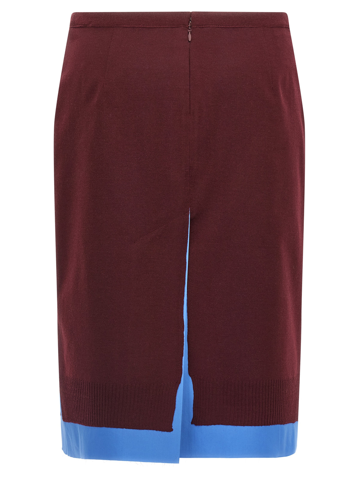 Miu Miu Bordeaux Virgin Wool Midi Women's Skirt