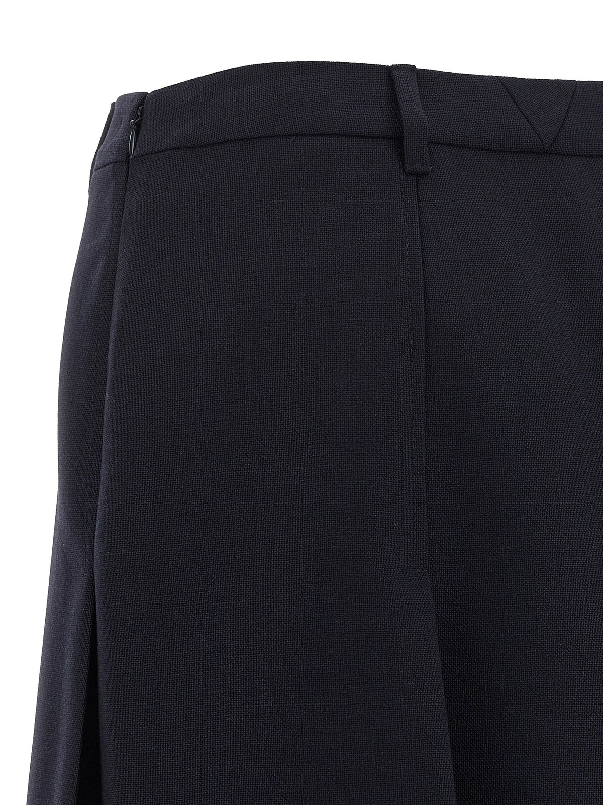 Prada Blue Virgin Wool Midi Women's Skirt
