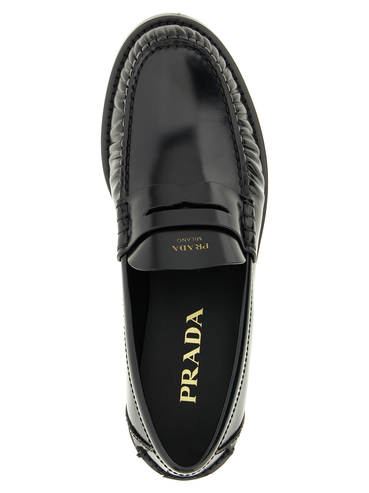 Prada Black Calfskin Slip-On Women's Loafers