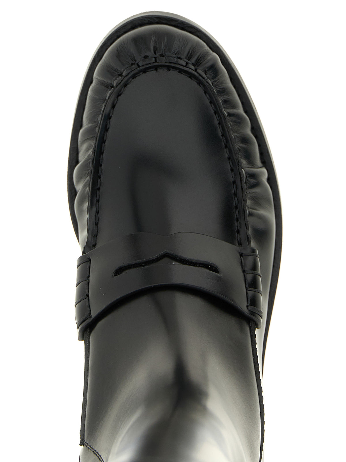Prada Black Calfskin Over The Women's Knee