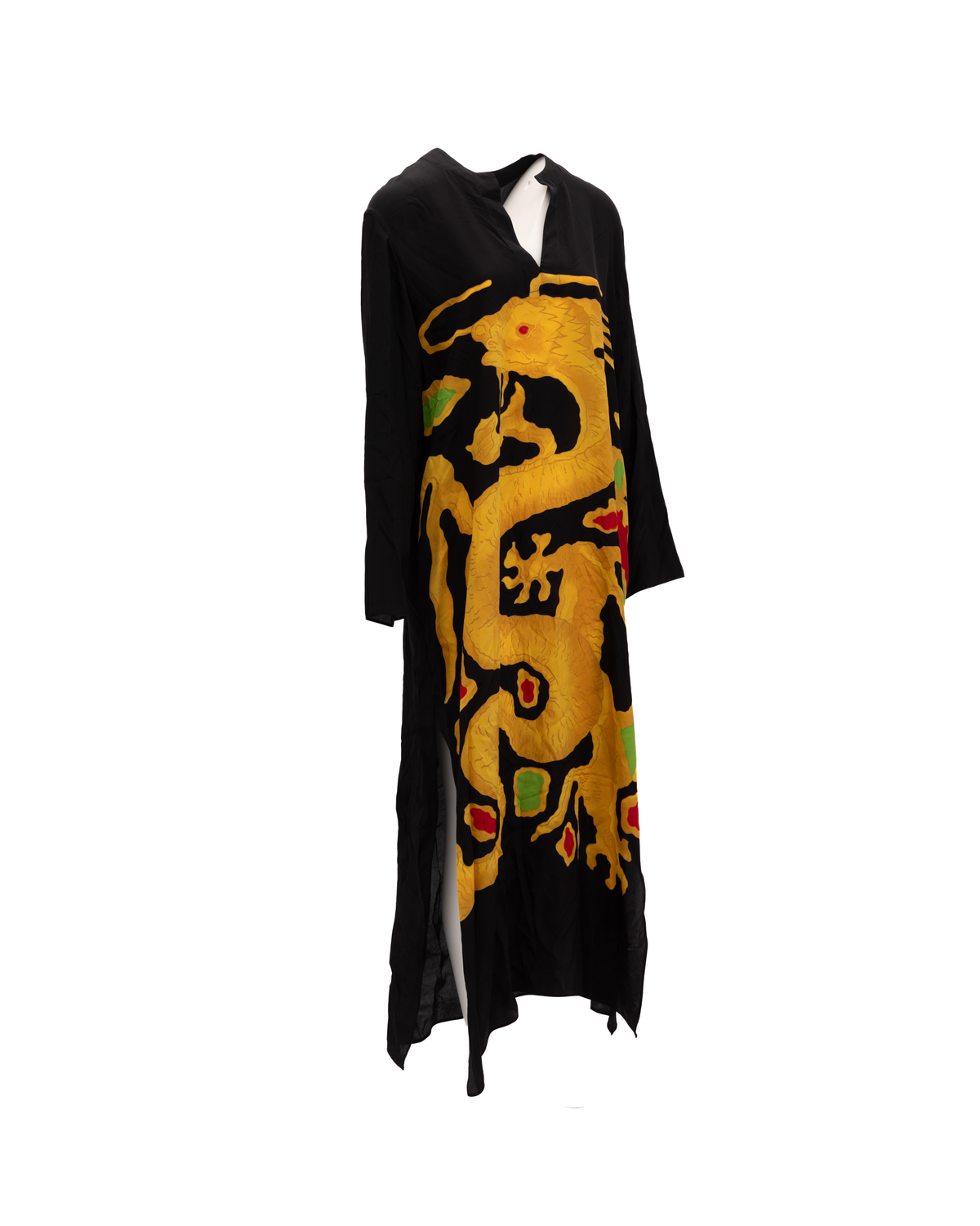 Valentino Garavani Dragon Embroidery Gown Dress in Black and Women's Yellow