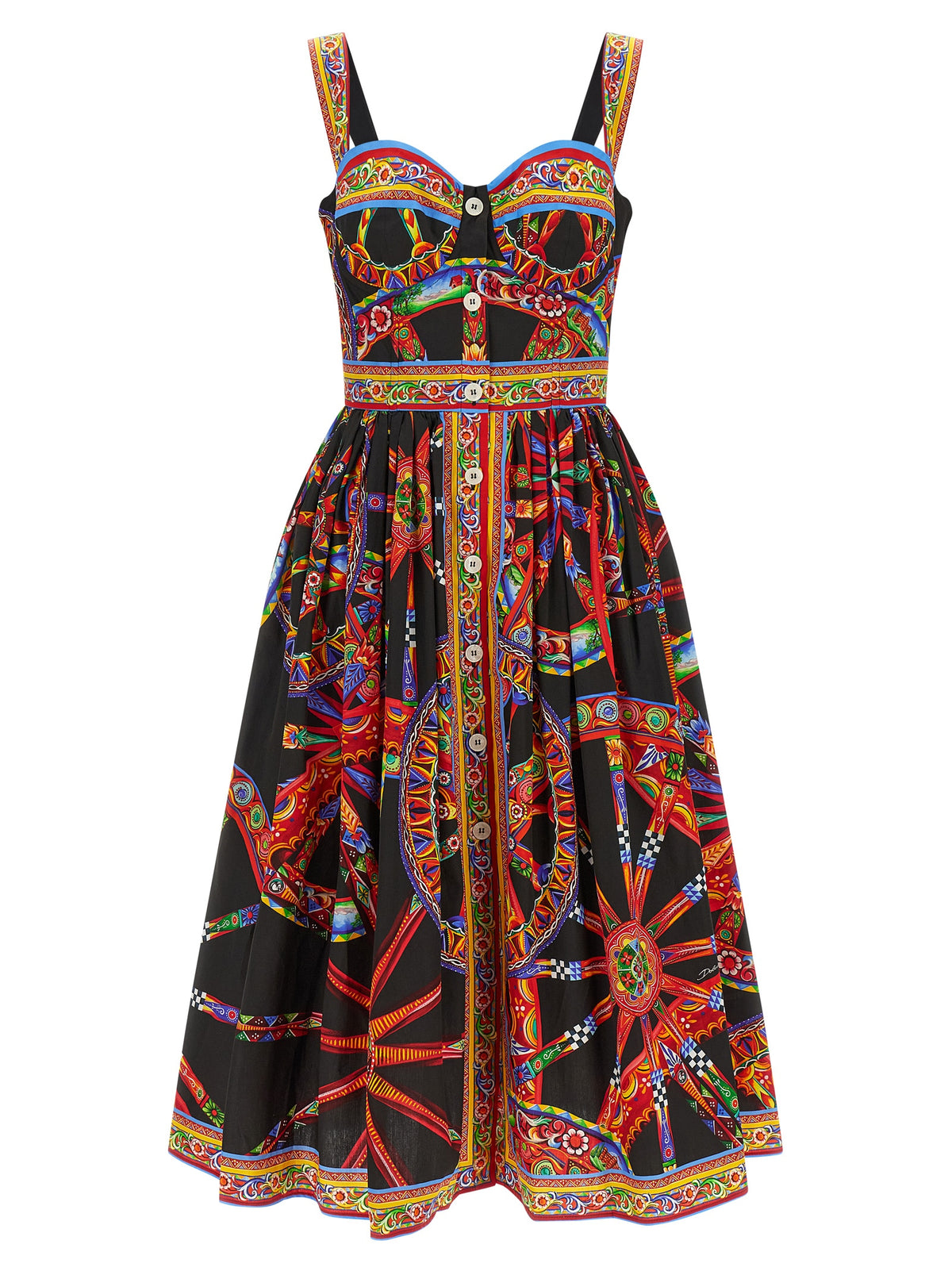 Dolce & Gabbana Multicolor Cotton Midi Women's Dress