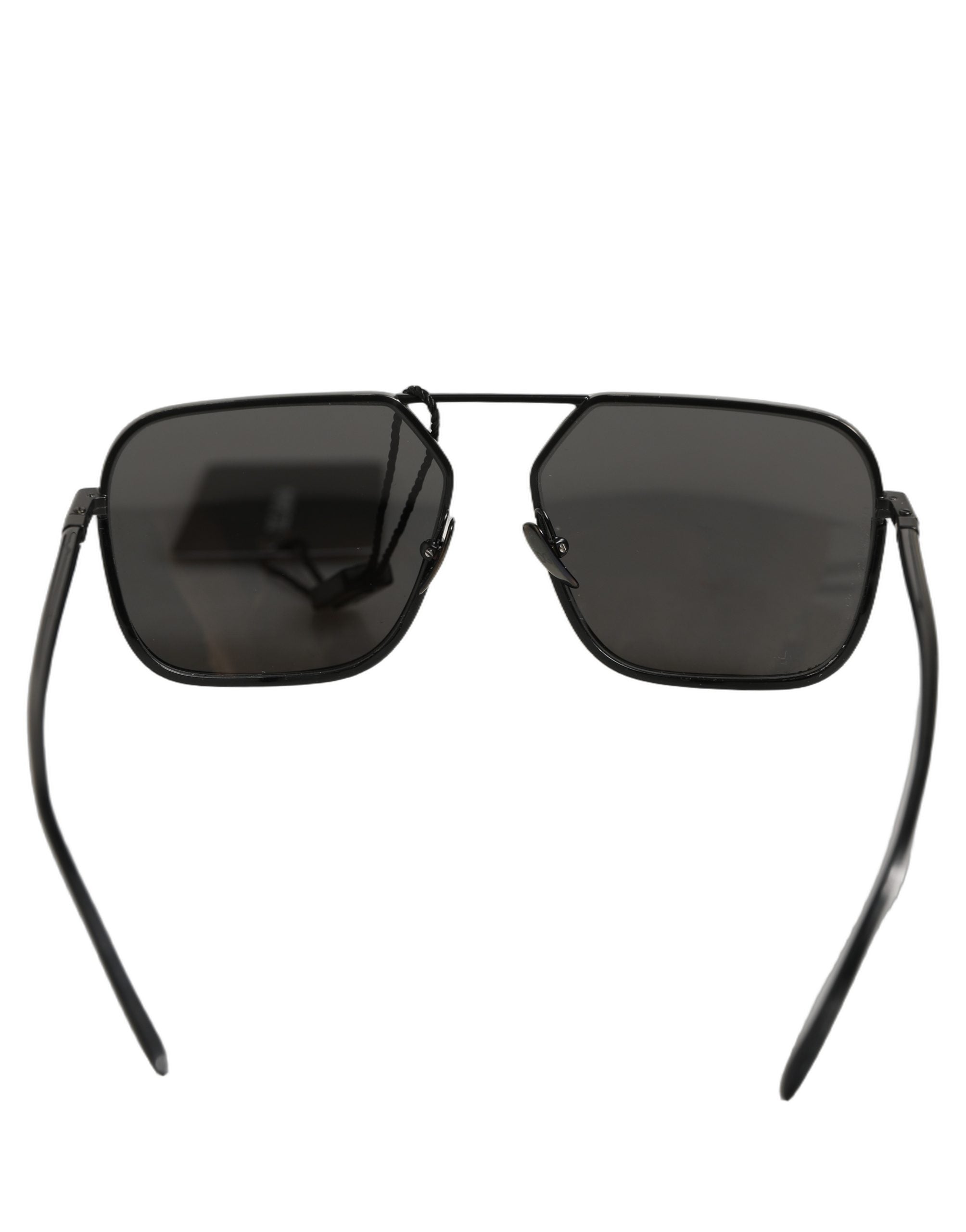 Dolce & Gabbana Black DG2193J Rectangular Metal Frame Eyewear Women's Sunglasses (Pre-Owned)