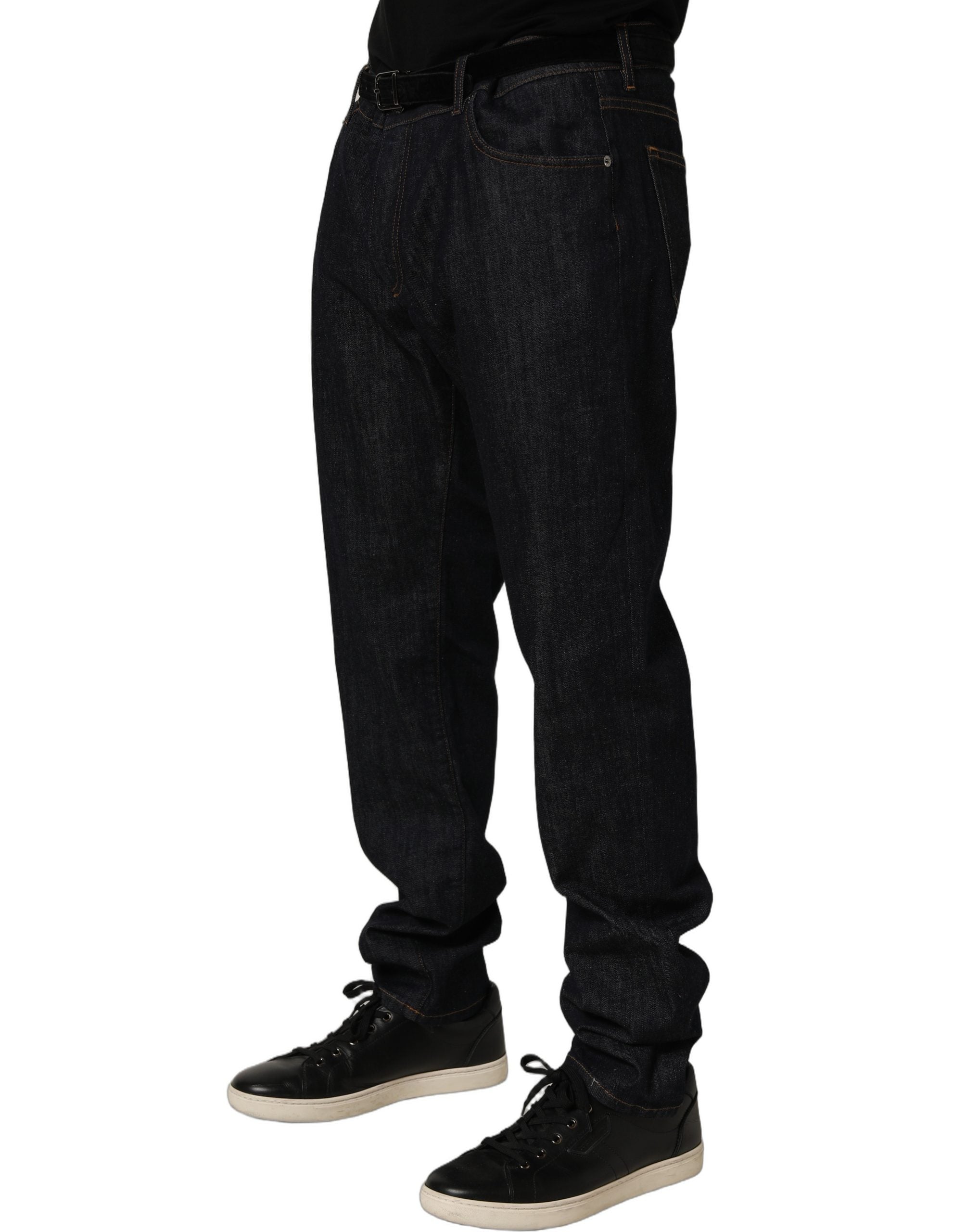 Dolce & Gabbana Dark Gray Cotton Slim Fit Men Denim Men's Jeans