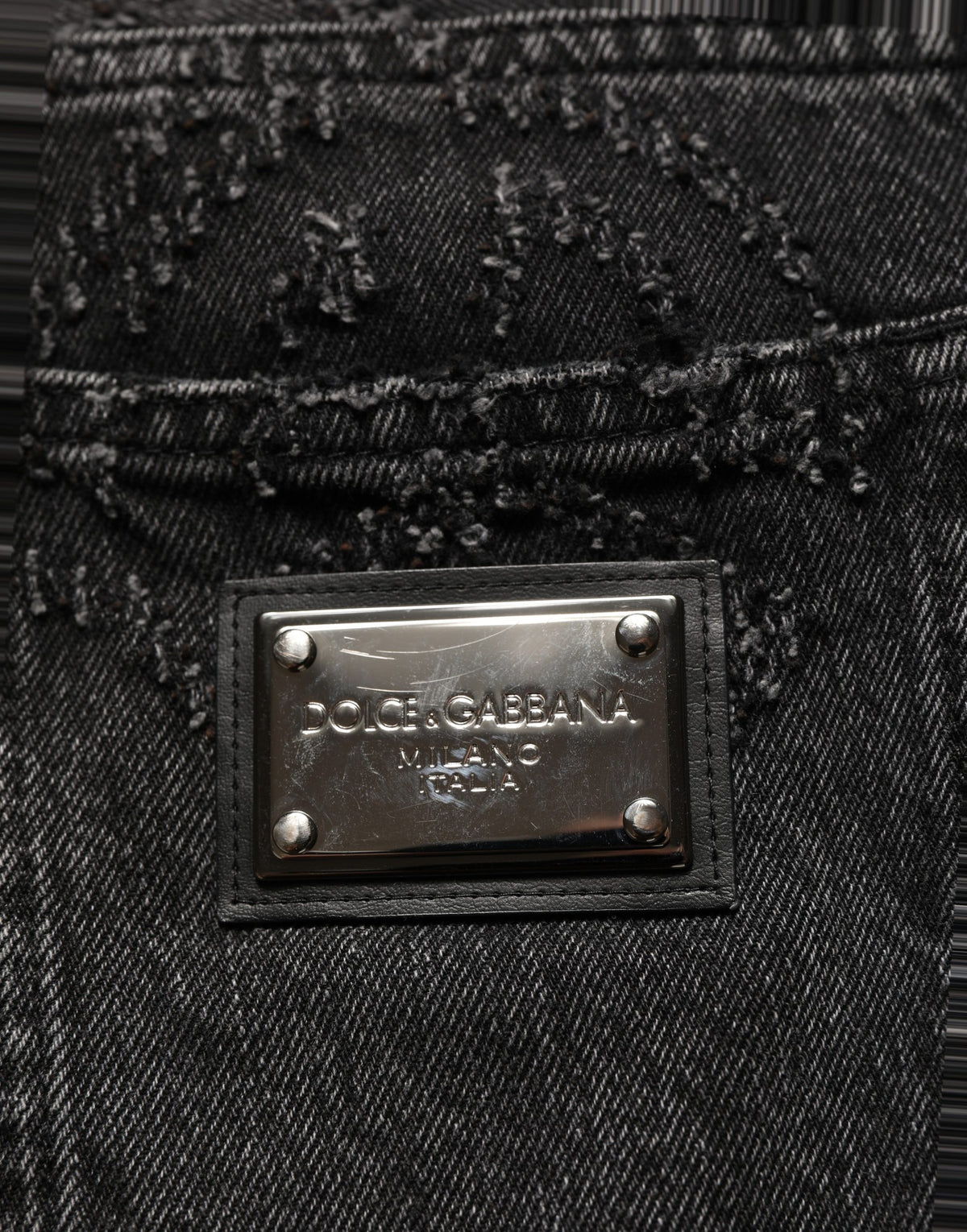 Dolce & Gabbana Dark Gray Cotton WideLeg Oversize Denim Men's Jeans