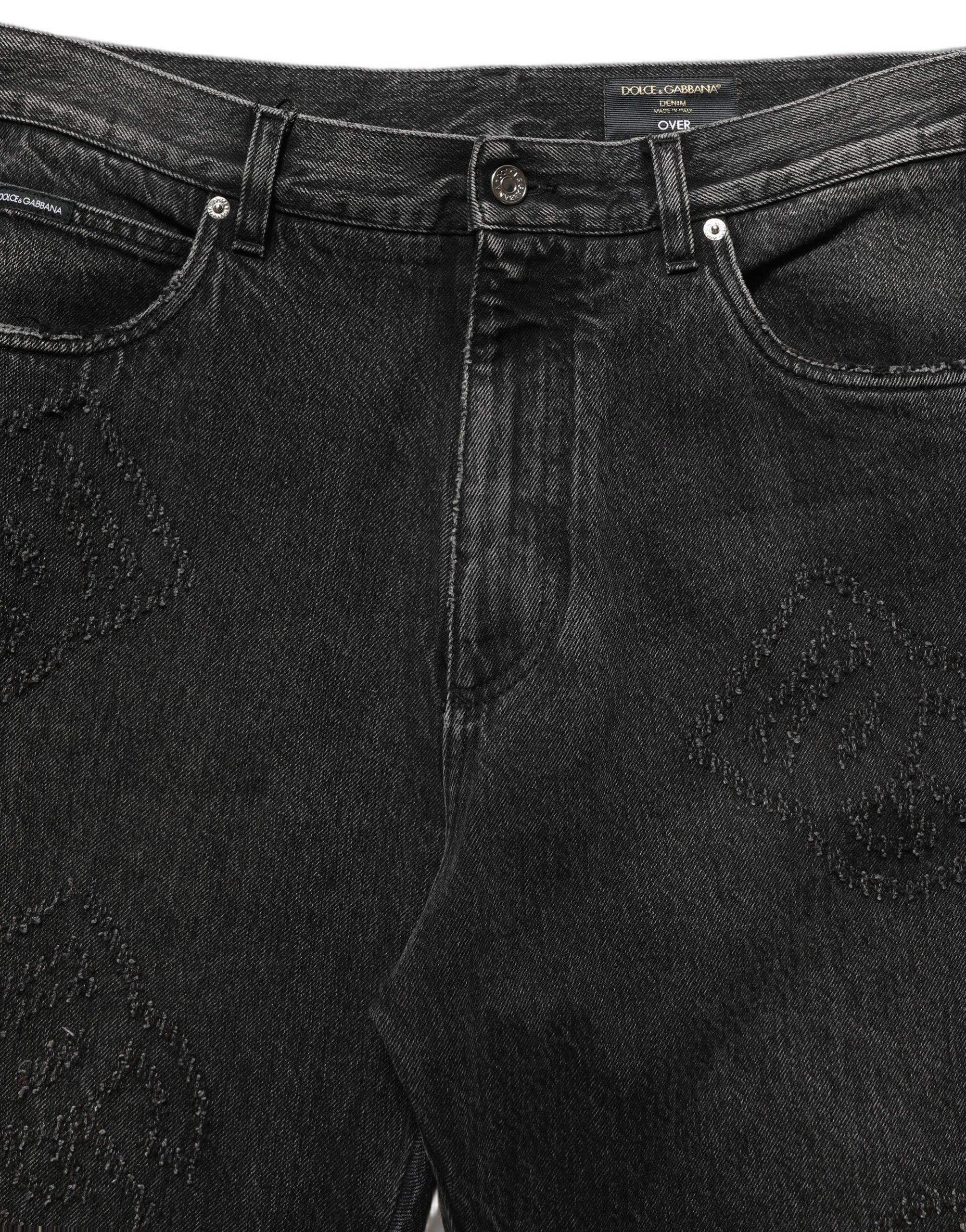 Dolce & Gabbana Dark Gray Cotton WideLeg Oversize Denim Men's Jeans