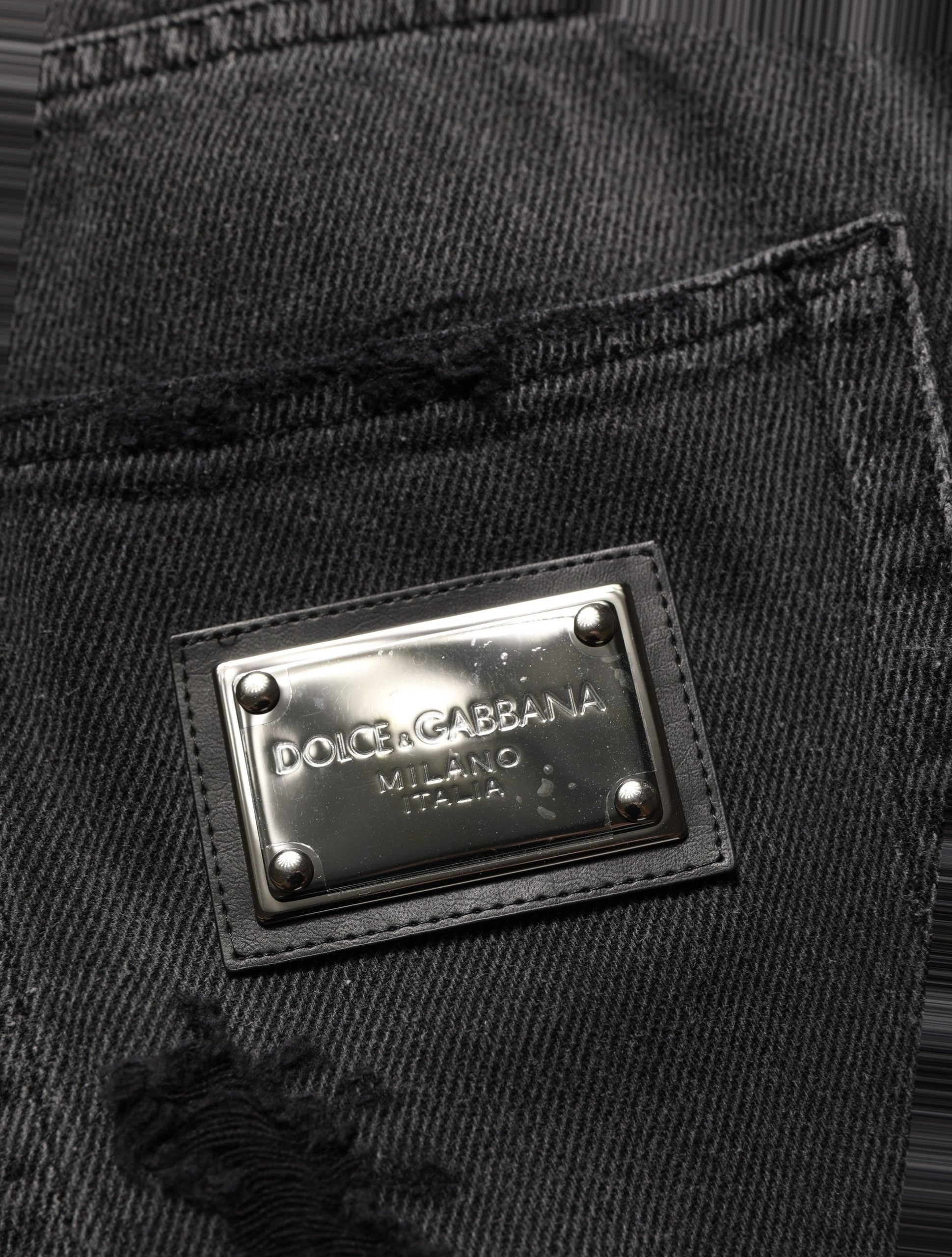 Dolce & Gabbana Dark Gray Distressed Oversize Men Denim Men's Jeans