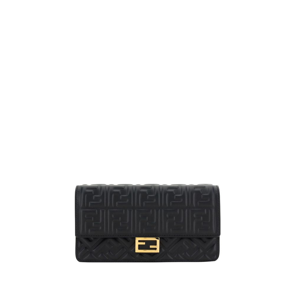 Fendi Black Calf Leather Bos Taurus Women's Wallet