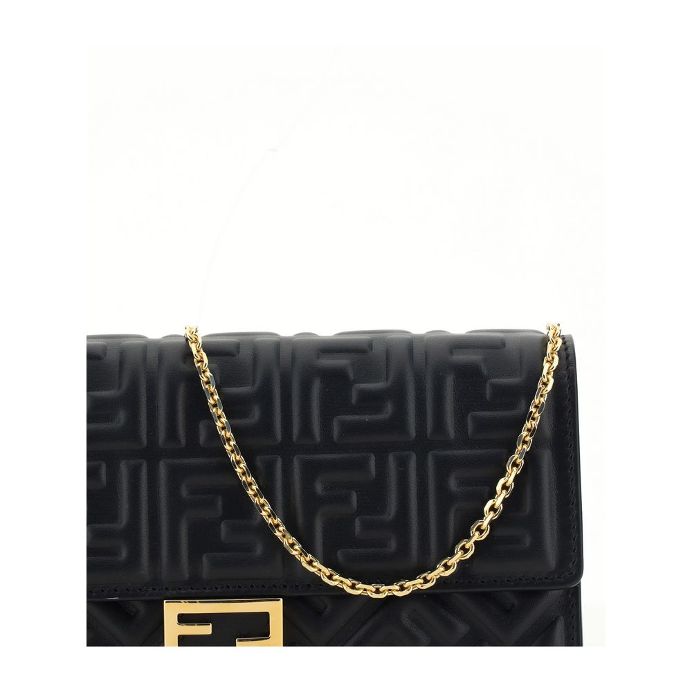 Fendi Black Calf Leather Bos Taurus Women's Wallet