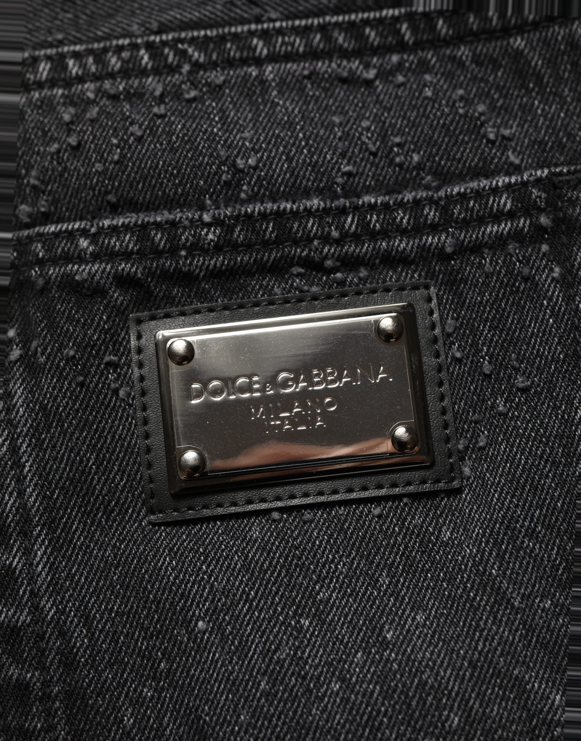 Dolce & Gabbana Dark Gray Cotton WideLeg Oversize Denim Men's Jeans