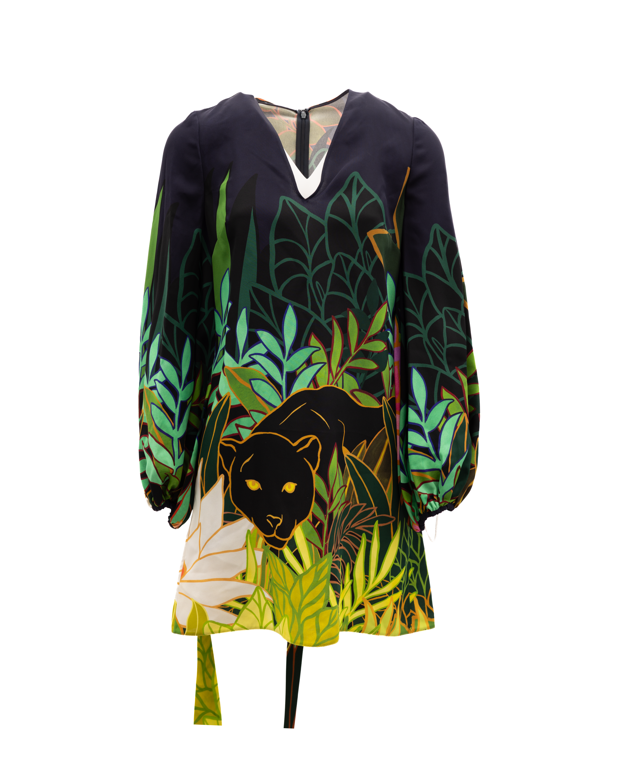 Valentino Garavani Jungle Print Black Women's Dress