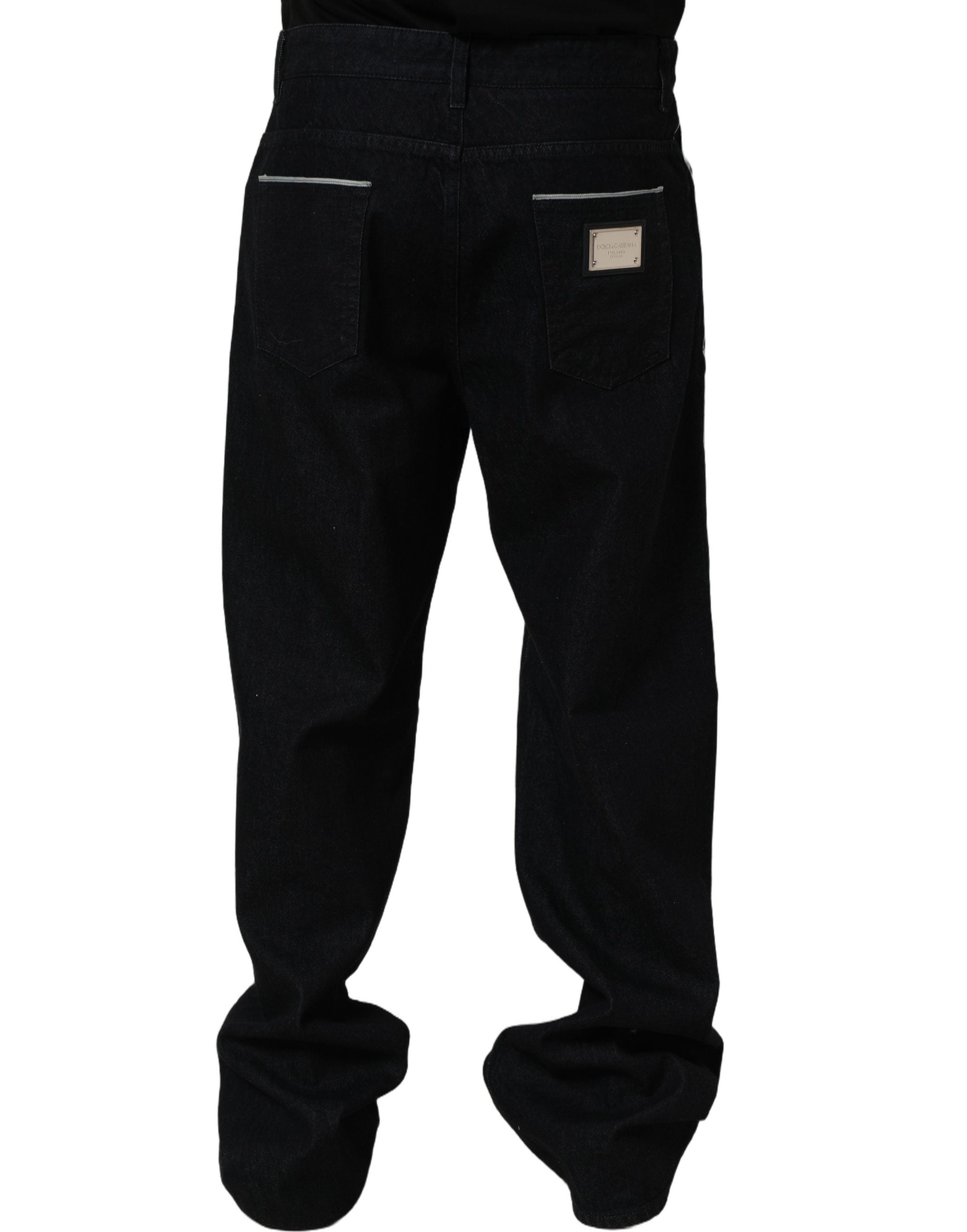 Dolce & Gabbana Black Cotton Stretch Straight Men Denim Men's Jeans