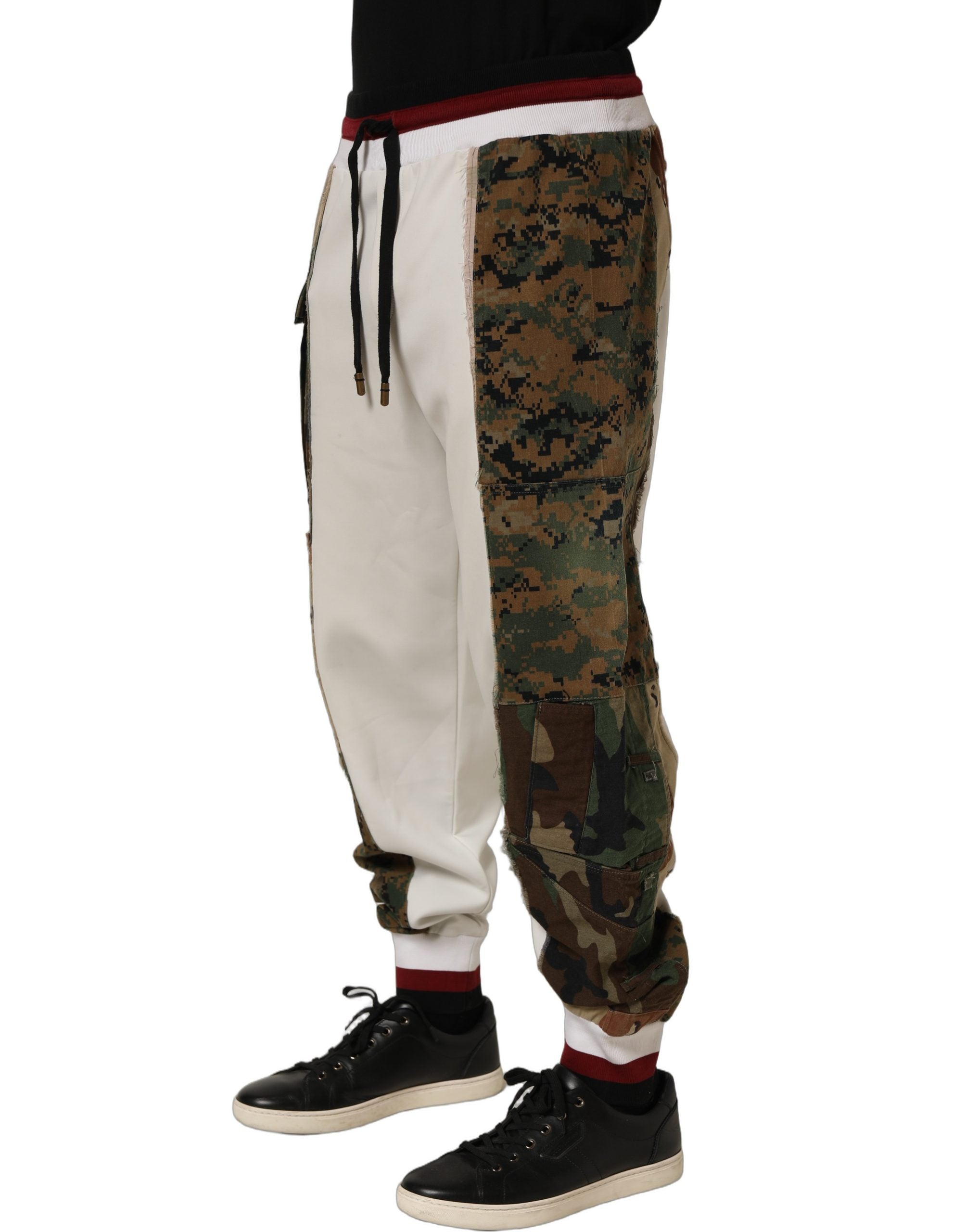 Dolce & Gabbana White Camouflage Patchwork SweatMen's Men's Pants (Pre-Owned)