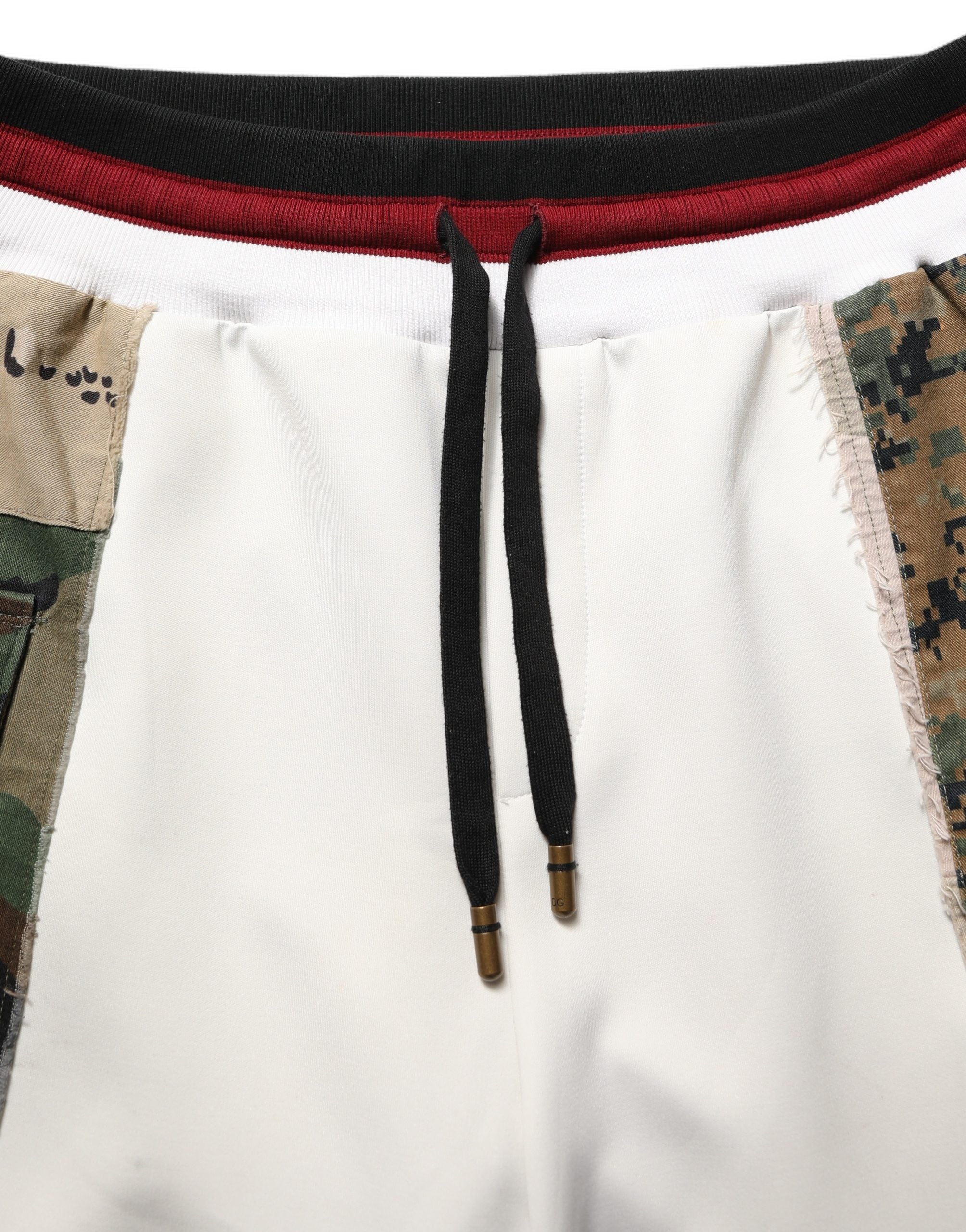 Dolce & Gabbana White Camouflage Patchwork SweatMen's Men's Pants (Pre-Owned)