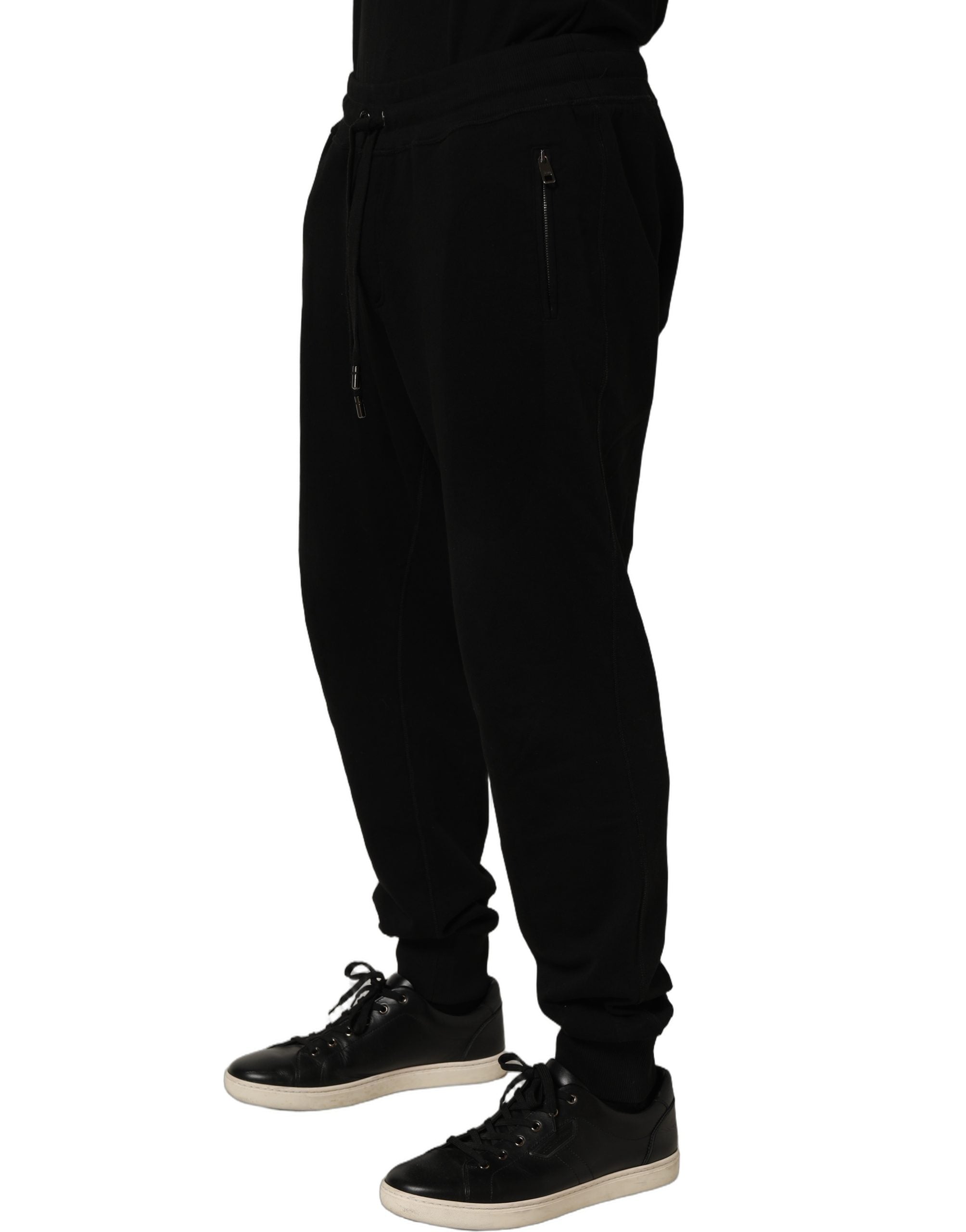 Dolce & Gabbana Black Cotton Logo Jogger Men SweatMen's Men's Pants (Pre-Owned)