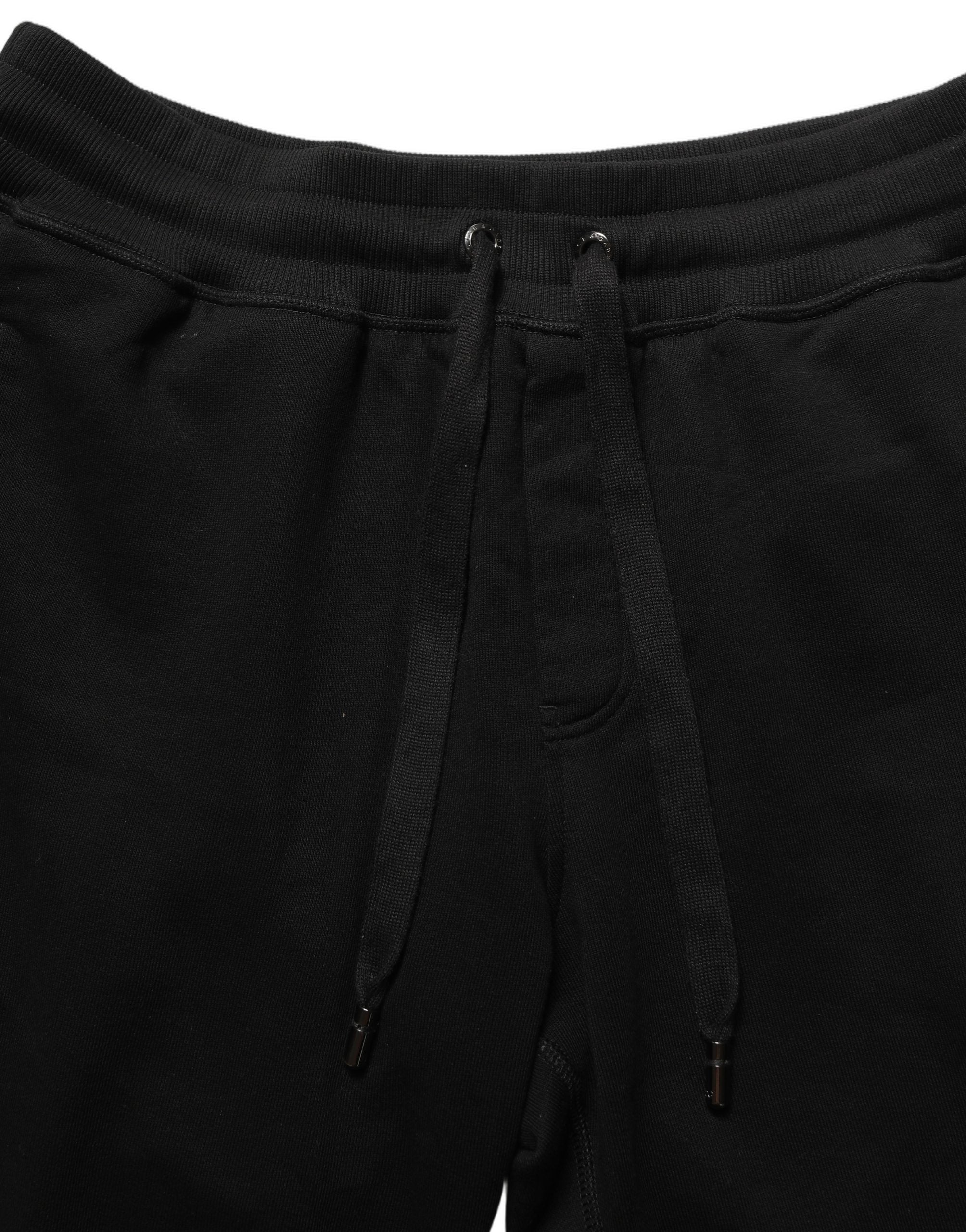 Dolce & Gabbana Black Cotton Logo Jogger Men SweatMen's Men's Pants (Pre-Owned)
