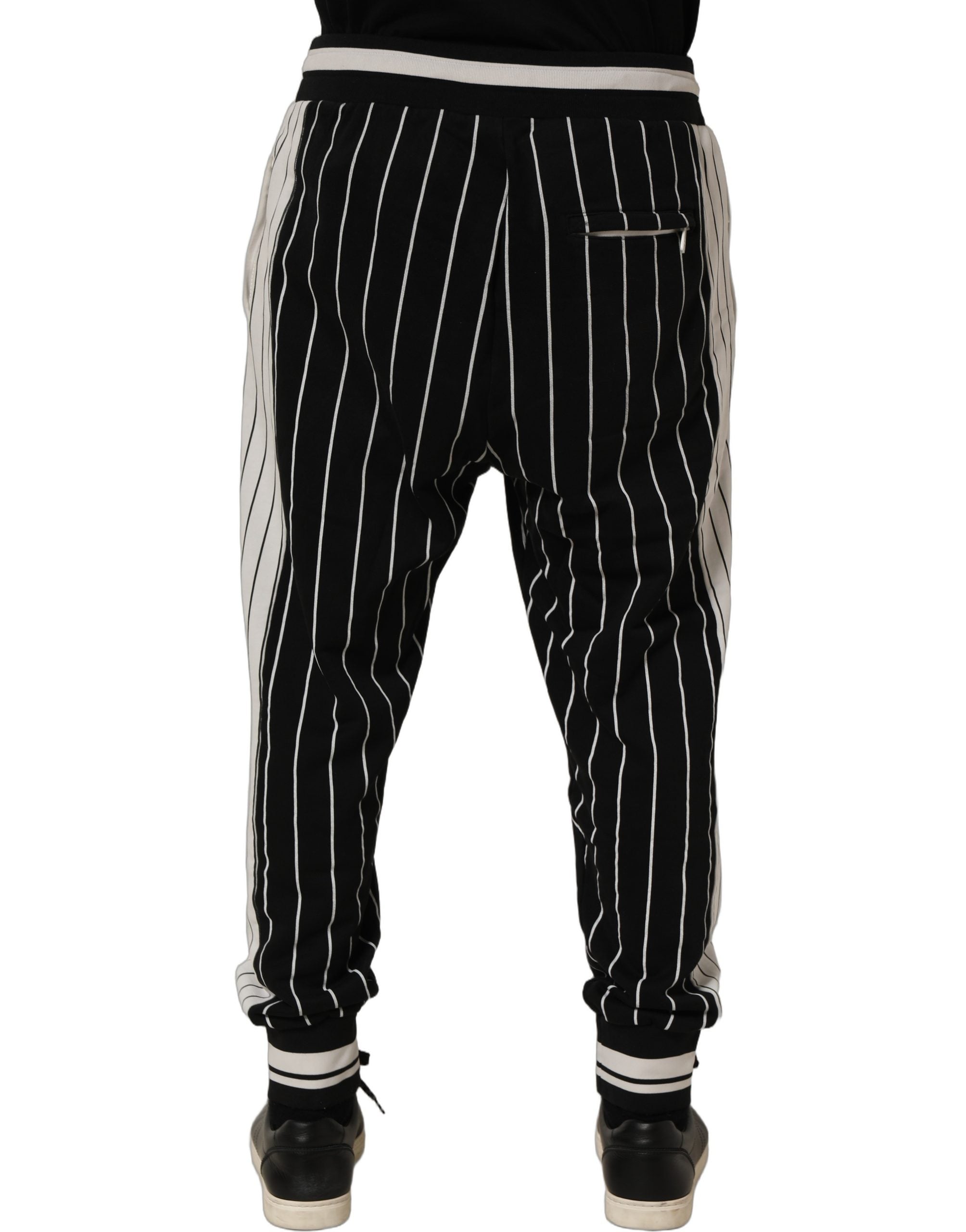Dolce & Gabbana Black Striped DG Patch Men SweatMen's Men's Pants