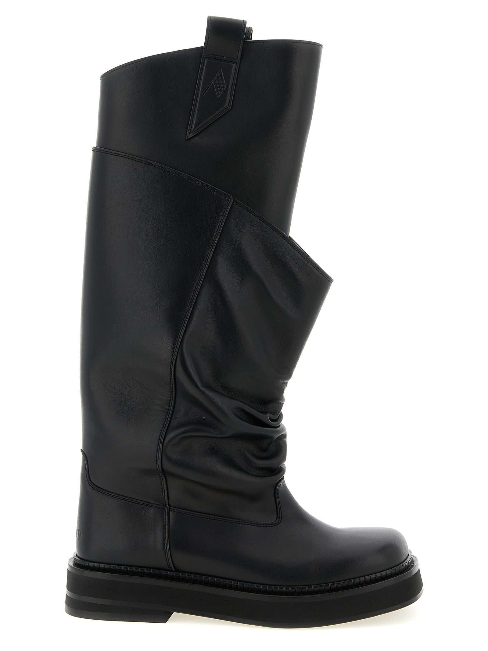 The Attico Black Calfskin Over The Women's Knee