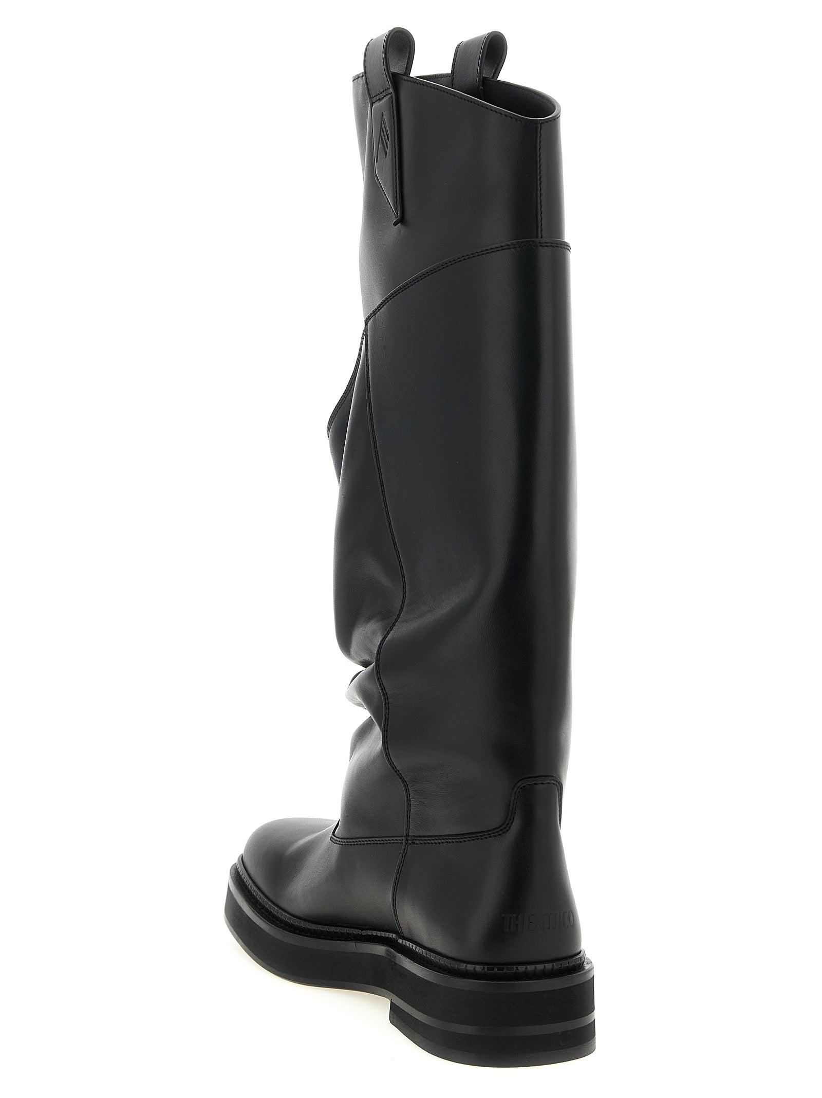 The Attico Black Calfskin Over The Women's Knee