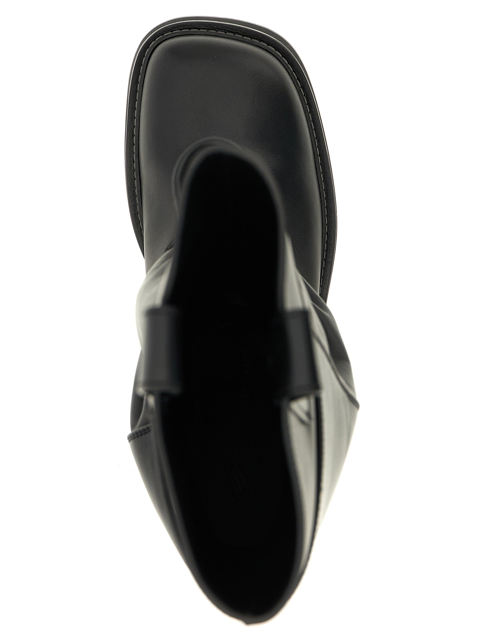 The Attico Black Calfskin Over The Women's Knee