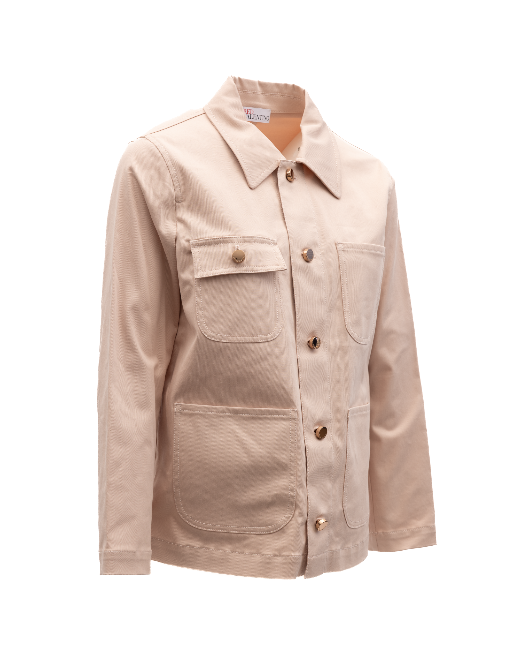 Valentino Garavani Women Beige Cotton Denim Women's Jacket
